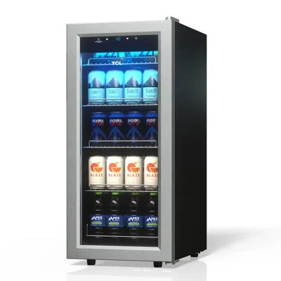 Tcl 1.8 Cu. Ft. Beverage Cooler With Low Noise Operation In Stainless Steel