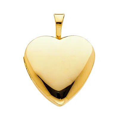 Pre-owned Td Collections 14k Real Solid Yellow Gold Heart Locket Pendant Collection For Women Men