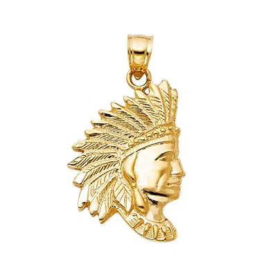 Pre-owned Td Collections 14k Real Solid Yellow Gold Indian Pendant Collections For Men Women Pendant