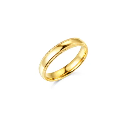 Pre-owned Td Collections 14k Yellow Gold 3mm Classic Light Dome Milgrain Wedding Band For Women