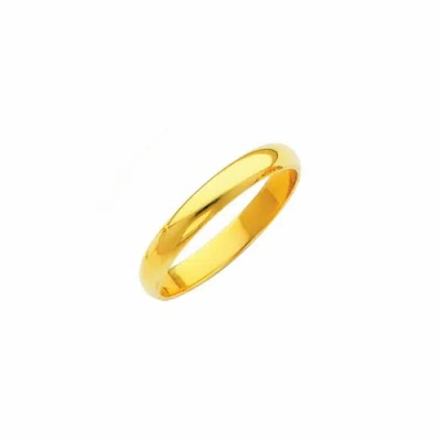 Pre-owned Td Collections 14k Yellow Gold 3mm Plain Regular Fit Classic Light Dome Wedding Band