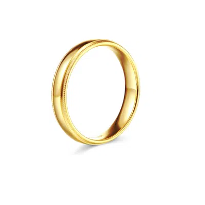 Pre-owned Td Collections 14k Yellow Gold 4mm Classic Light Comfort-fit Dome Milgrain Wedding Band