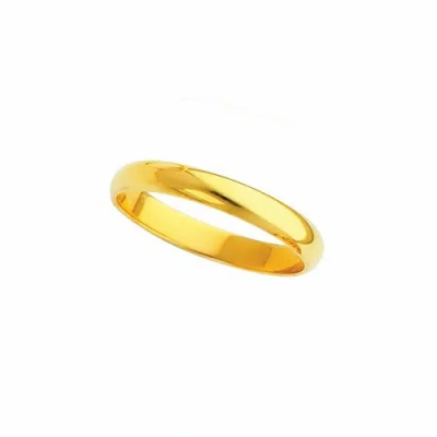 Pre-owned Td Collections 14k Yellow Gold 4mm Plain Regular Fit Classic Light Dome Wedding Band