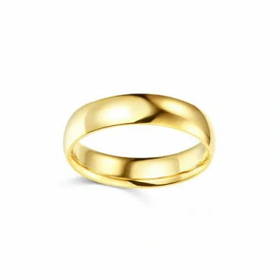 Pre-owned Td Collections 14k Yellow Gold 5mm Plain Regular Fit Classic Light Dome Wedding Band