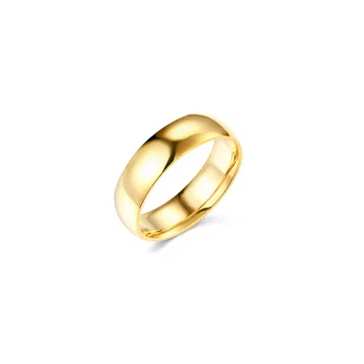 Pre-owned Td Collections 14k Yellow Gold 6mm Light Comfort-fit Dome Plain Comfort Fit Wedding Band