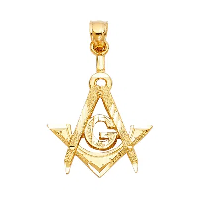 Pre-owned Td Collections 14k Yellow Gold Freemason Masonic Pendant Jewelry For Woman