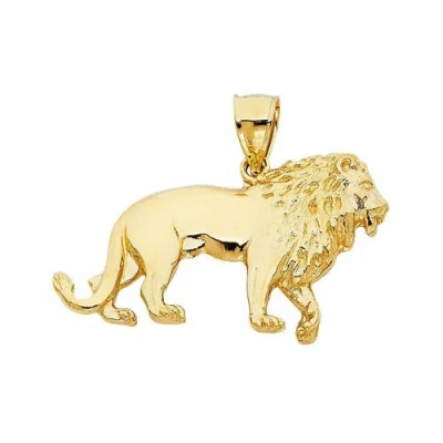 Pre-owned Td Collections 14k Yellow Gold Lion Pendant For Men Woman