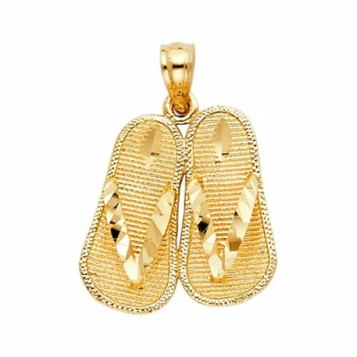 Pre-owned Td Collections 14k Yellow Gold Sandal Pendant Jewelry For Woman