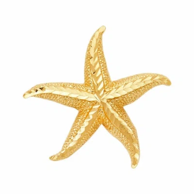 Pre-owned Td Collections 14k Yellow Gold Starfish Pendant Gift Jewelry For Woman