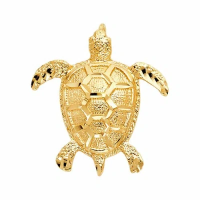 Pre-owned Td Collections 14k Yellow Gold Turtle Pendant Jewelry For Woman