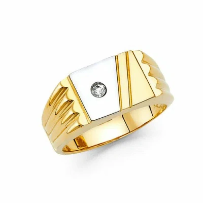 Pre-owned Tdgj 14k Two Tone Gold Religious Men's Ring / Avg. Weight - 6.9 Grams