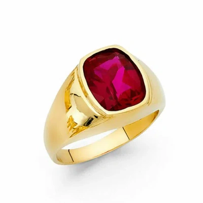 Pre-owned Tdgj 14k Yellow Gold Cubic Zirconia Men's Gold Ring / Avg. Weight - 7.8 Grams