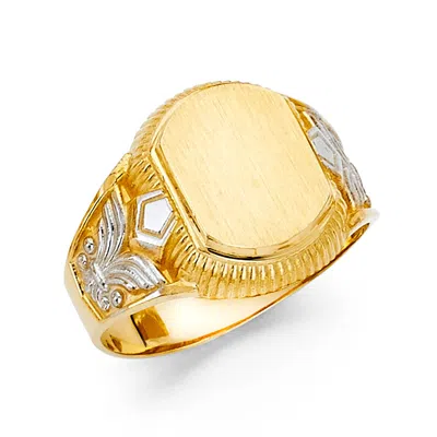 Pre-owned Tdgj 14k Yellow Gold Men's Gold Ring / Avg. Weight - 4.5 Grams