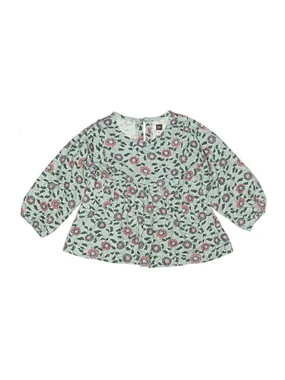 Pre-owned Tea Kids' 3/4 Sleeve Blouse In Green