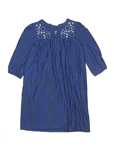 Pre-owned Tea Kids' 3/4 Sleeve Top Blue Open Neckline Tops