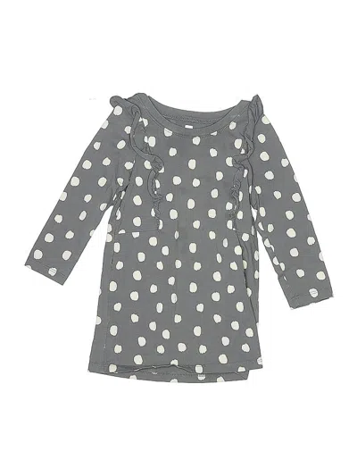 Pre-owned Tea Kids' 3/4 Sleeve Top Gray Cold Shoulder Neckline Tops