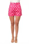 Tea & Cup Pamela High Waisted Polka Dot Shorts In Pink/white In Pink