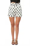 Tea & Cup Pamela High Waisted Polka Dot Shorts In White/black In Multi