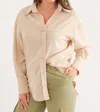 Tea & Cup Woven Ovsz Blouse In Beige In Beige