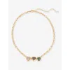 Tea & Tequila Womens Multicoloured Crystal Heart 22ct Yellow Gold-plated Brass And Gemstone Necklace