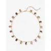Tea & Tequila Womens Multicoloured Mini Crystal 22ct Yellow Gold-plated Brass And Gemstone Necklace