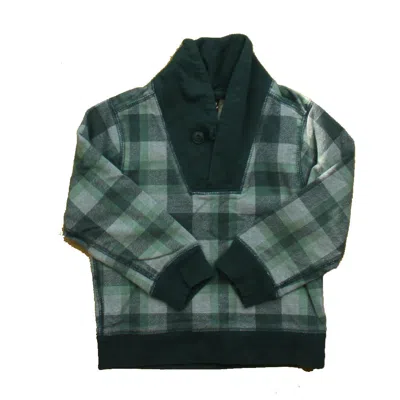 Tea Kids' Boys Blue Green Plaid Sweatshirt