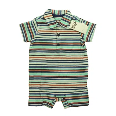 Pre-owned Tea Kids' Boys Blue Green Stripe Romper