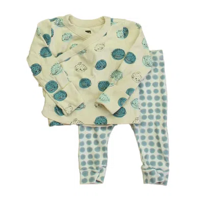 Tea Kids' Boys Ivory Blue Apparel Sets In Multi