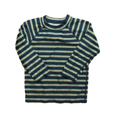 Tea Kids' Boys Navy Grey Stripes Rashguard In Blue