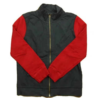 Pre-owned Tea Kids' Boys Navy Red Cardigan In Multi