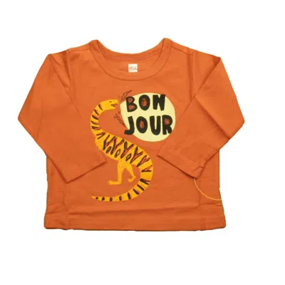 Tea Kids' Boys Orange Dino Long Sleeve T-shirt