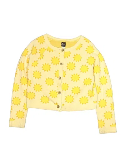 Pre-owned Tea Kids' Cardigan Sweater In Yellow