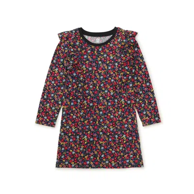 Tea Collection Kids' A-line Ruffle Shoulder Dress In Multi