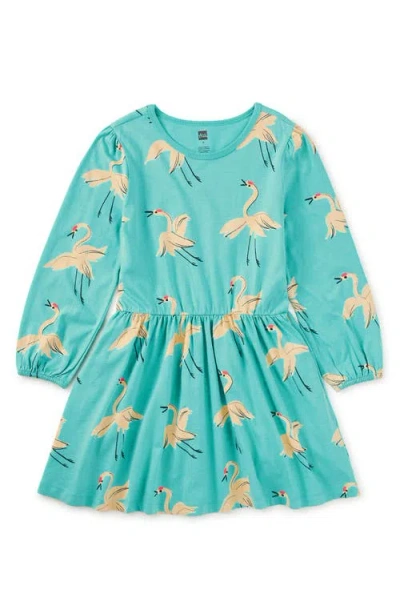 Tea Collection Kids'  Blouson Sleeve Pocket Dress In Green