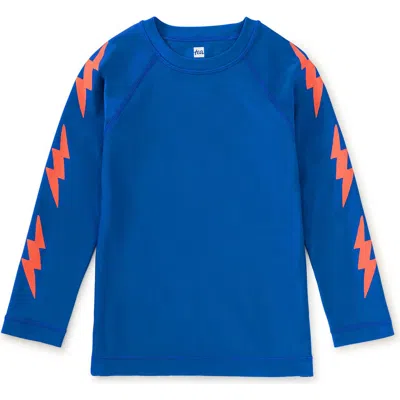 Tea Collection Kids'  Bolt Sleeve Rash Guard In Blue