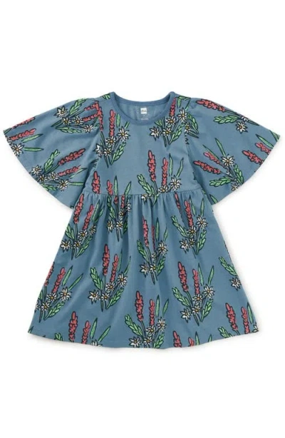 Tea Collection Kids'  Butterfly Sleeve Dress In Blue
