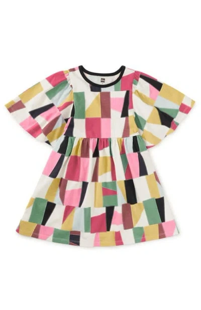Tea Collection Babies'  Butterfly Sleeve Dress In Multi