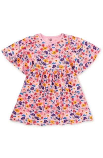 Tea Collection Kids'  Butterfly Sleeve Dress In Pink