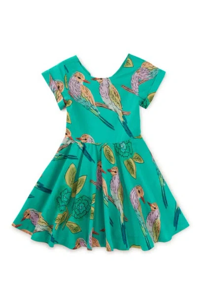 Tea Collection Kids'  Button Back Skirted Dress In Lilac Breasted Roller
