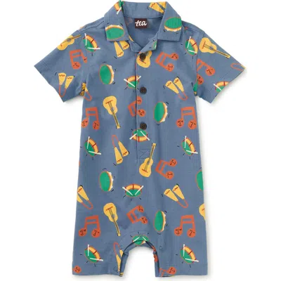 Tea Collection Camp Collar Baby Romper In Bateria Instruments