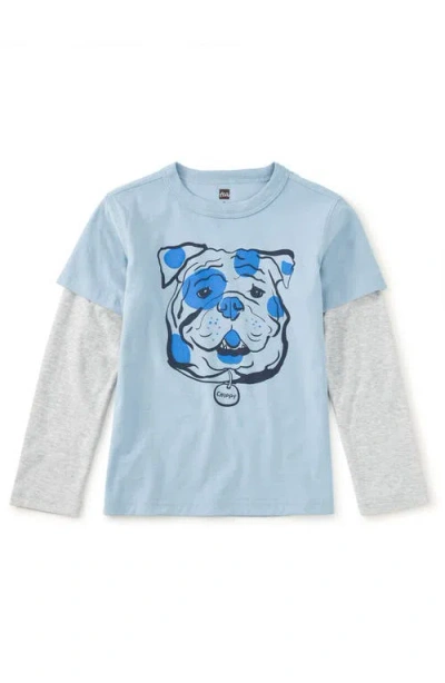 Tea Collection Kids'  Chippy The Bulldog Layered Tee In Blue