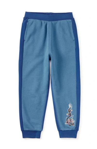Tea Collection Kids'  Colorblock Dragon Joggers In Blue