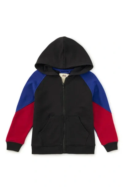 Tea Collection Kids'  Colorblock Hoodie In Black