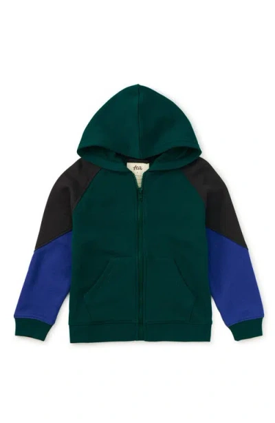 Tea Collection Kids'  Colorblock Hoodie In Green