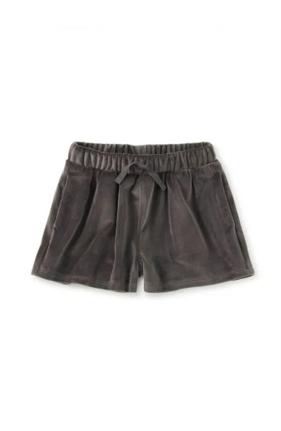 Tea Collection Kids'  Comfy Velour Shorts In Gray
