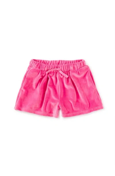 Tea Collection Kids'  Comfy Velour Shorts In Pink