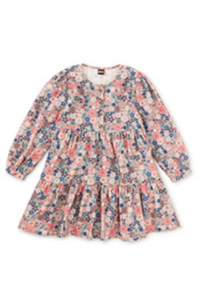 Tea Collection Kids'  Corduroy Henley Shirtdress In Neutral