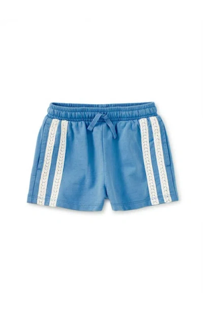 Tea Collection Kids'  Crochet Sporty Shorts In Blue