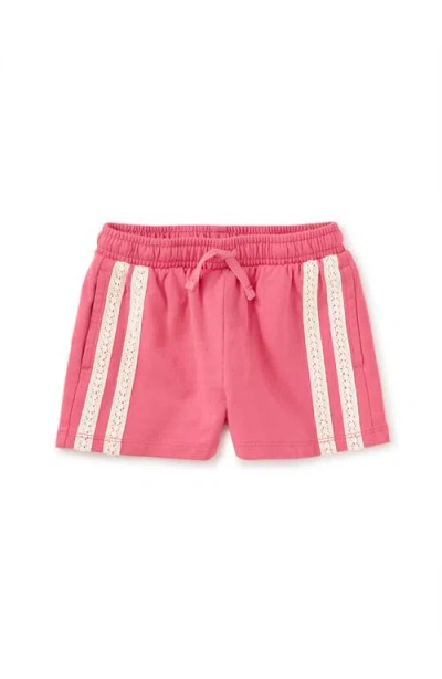 Tea Collection Kids'  Crochet Sporty Shorts In Pink