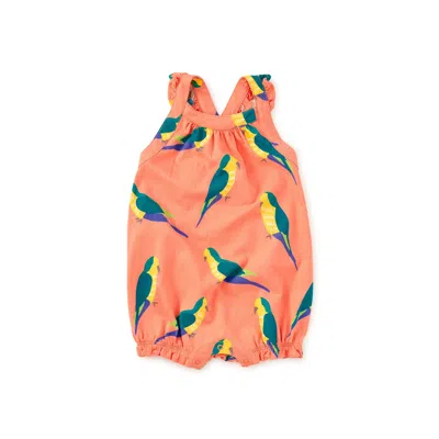 Tea Collection Kids' Cross-back Baby Romper In Orange